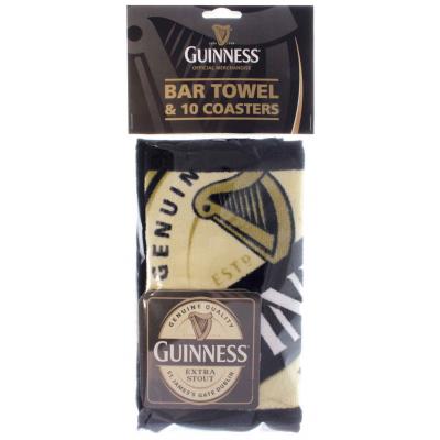 Guinness bar towel with coasters
