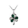 Pendant shamrock with green and white stones