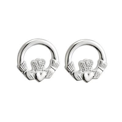 Stud earrings Claddagh sterling silver