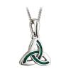 Pendant Celtic knot design with green inlay