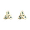 Stud earrings celtic knot design gold and diamonds