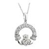 Pendant Claddagh, white gold with diamonds