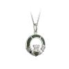 Anhänger Claddagh, Sterling Silber und Connemara Marmor