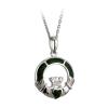Pendant Claddagh of sterling silver and Connemara marble