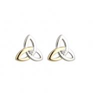 Set Earrings and Pendant Celtic Knot Design Gold &amp;...