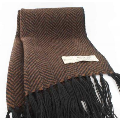 High quality knitted scarf for men, black-brown