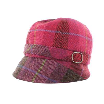 Flapper Hat, pink checkered