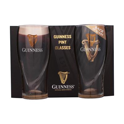 Guinness Gläser Set mit Relief 0,568l , Original Pintgröße