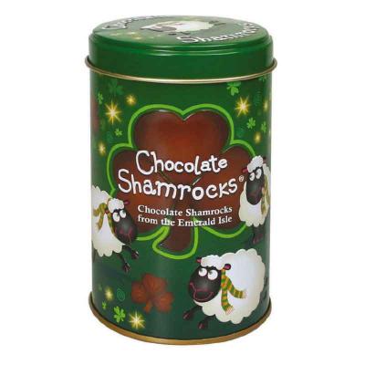 Shamrock motif chocolate in funny tin