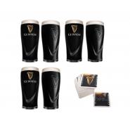 Guinness Pint Glasses Set 0,568l, 6 Glasses with Relief