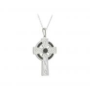 Anh&auml;nger keltisches Kreuz mit irischem Marmor