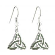 Earrings Celtic knot design with Irish marble
