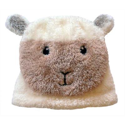 Baby cap, cream white with sheep