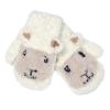 Baby mittens, cream white with sheep