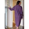 Nightshirt for ladies and men, purple tartan L