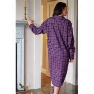 Nightshirt for ladies and men, purple tartan 2XL