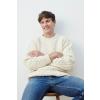 Aran sweater, wool white M