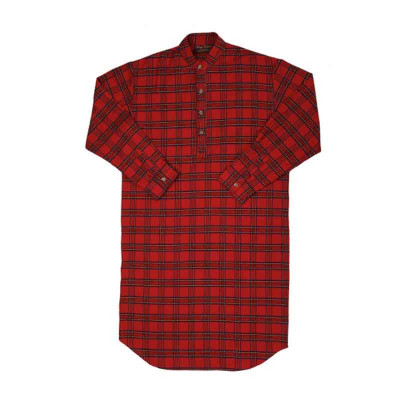 nightshirt for men and women, red tartan M
