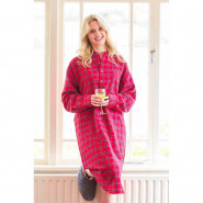 nightshirt for men and women, red tartan M