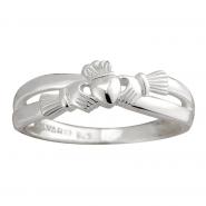 Ladies Claddagh Ring curved sterling silver