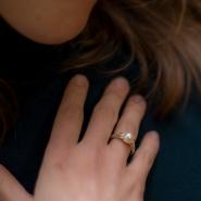 Damen Ring, Sterling Silber mit Perle