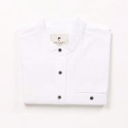 Stehkragenhemd / Grandfather Shirt - weiß XL