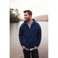 Mens aran cardigan blue L