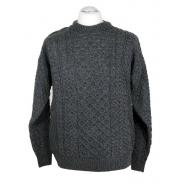 Aran Pullover, Anthrazit Grau L