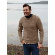 Mens knitted sweater, beige M