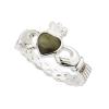 Damen Claddagh Ring mit Connemara Marmor Herz