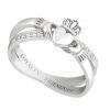 Ladies Claddagh Ring, kiss, sterling silver