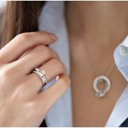 Damen Claddagh Ring, Kiss, Sterling Silber Größe 60 / Innendurchmesser 20.0 mm / Intl. Größe 10