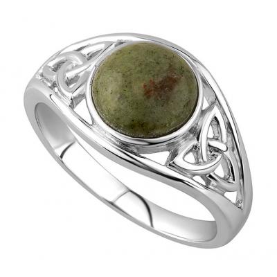 Celtic Trinity Knot Ring Connemara Marble Größe 50 / Innendurchmesser 15.7 mm / Intl. Größe 5
