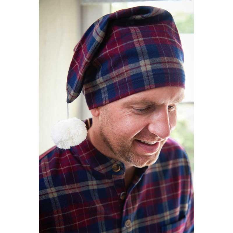 Große Weiß-blaue Karierte Polycotton-Kochmütze – Unisex, Von Bonchef