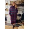 Nightdress unisex, maroon-blue checkered