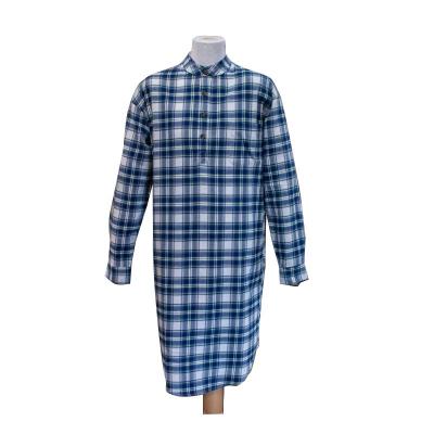 Nightdress ladies/men, blue-white checkered L