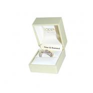 Claddagh ring in sterling silver, gold with diamonds intl. size 5 / inner diameter 16.0 mm /