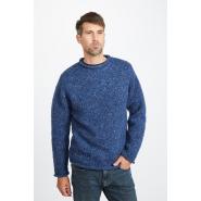 Knitted sweater for men, mottled black-grey M