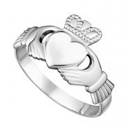 Ladies Claddagh Ring in white gold 14 carat