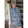 Nightdress ladies/men, blue-white checkered 3XL