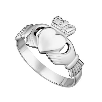 Herren Claddagh Ring, Sterling Silber Größe 57,2 / Innedurchmesser 18.2 mm /  Intl.Größe 8