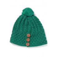 Knitted hat with Pompom, green