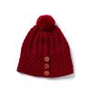 Strickmütze mit Bommel, rot