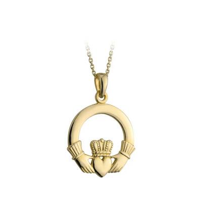 10K Gold Medium Claddagh Pendant