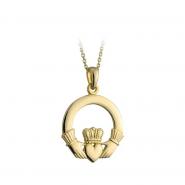 10K Gold Medium Claddagh Pendant