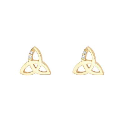 10K Gold Trinity Knot Stud Earrings